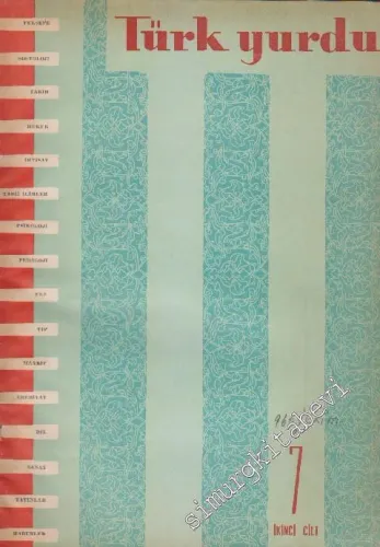 Türk Yurdu - Türk Ocaklarının Fikirlerini Neşreder Aylık Mecmua - Sayı: 7  (289)  2  50  Ekim