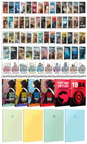 70 Dünya Klasiği ve Pastel Çizgisiz Defter Seti -2 - Halkkitabevi