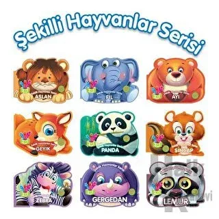 Şekilli Orman Hayvanları Serisi Seti - 9 Kitap Takım - Halkkitabevi