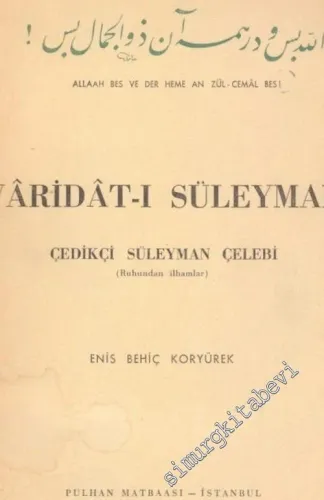 Varidat - ı Süleyman: Ruhundan İlhamlar -        1949