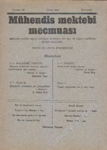 Mühendis Mektebi Mecmuası - Sayı: 20    Yıl: 2  Kanunısani