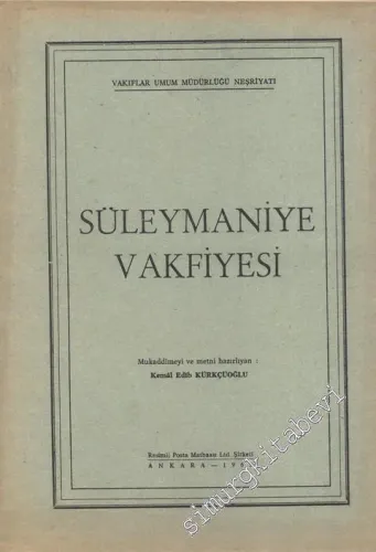 Süleymaniye Vakfiyesi -        1962