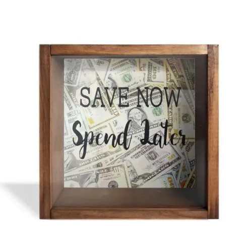 Camlı Ahşap Kumbara Save Now - Halkkitabevi