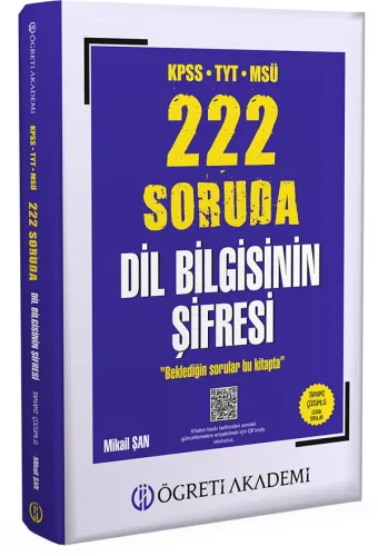 Pegem Yayınları KPSS TYT MSÜ 222 Soruda Dil Bilgisinin Şifresi Tamamı Çözümlü Özgün Sorular