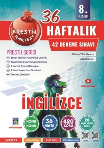 Nartest Yayınları 8. Sınıf Haftalık İngilizce Denemeleri Salih Özdemir