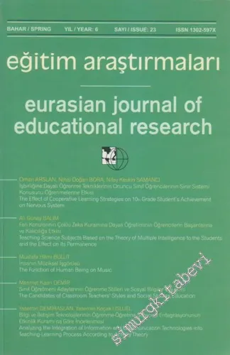 Eğitim Araştırmaları Dergisi: Üç Aylık Hakemli Dergi, Dosya: Eurasian Journal Of Educatioanl Research - Sayı: 23    7  Bahar - Spring