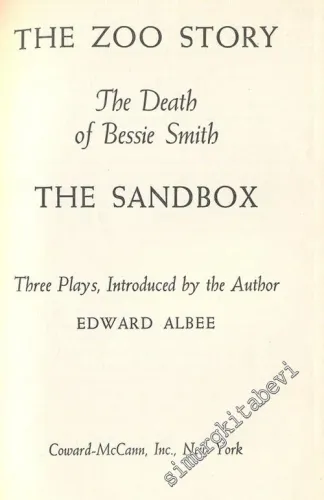 The Zoo Story, The Death of Bessie Smith, The Sandbox -        1960