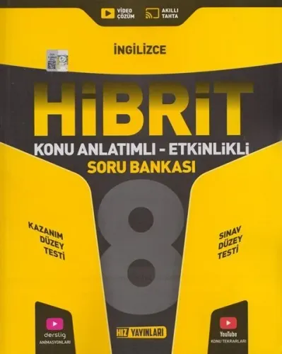 Hız 8. Sınıf İngilizce HİBRİT Konu Anlatımlı Etkinlikli Soru Bankası