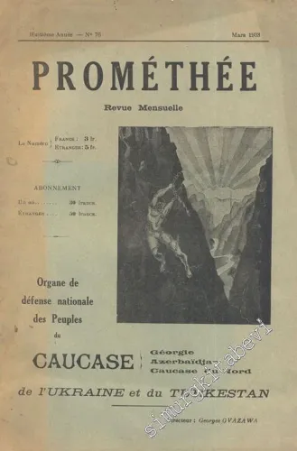 Prométhée - Organe de défense nationale des  Peuples du Caucase de l'Ukraine et du Turkestan -        1933