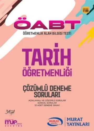 Murat KPSS ÖABT Tarih Öğretmenliği Çözümlü Deneme Soruları 1189