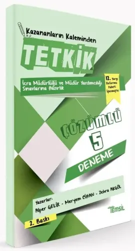 Temsil Yayınları 2026 İcra Müdür ve Yardımcılığı Tetkik 5 Deneme Çözüm