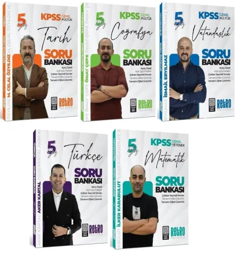 Retro Yayıncılık 2026 KPSS Genel Yetenek Genel Kültür 5Yüz Soru Bankası 5'li Set