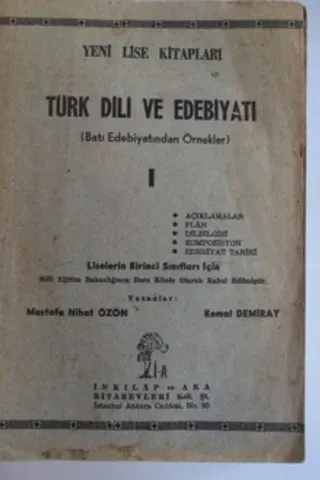 Türk Dili Ve Edebiyatı I