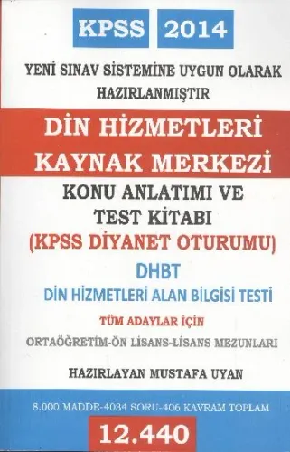 Asil KPSS Din Hizmetleri Kaynak Merkezi Konu Anlatımı ve Test Kitabı DHBT 12.440 Soru 2014