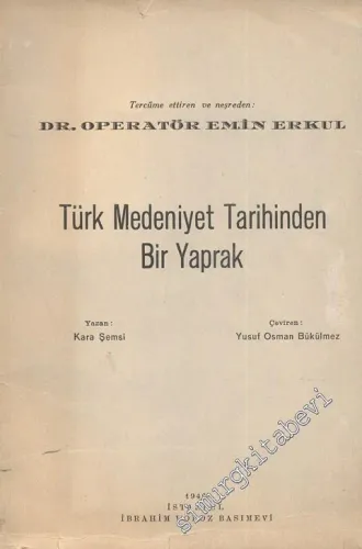 Türk Medeniyet Tarihinden Bir Yaprak -