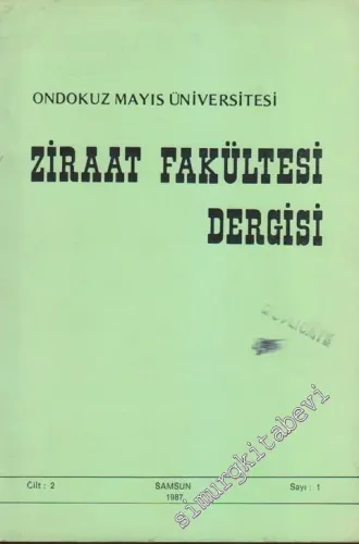 Ondokuz Mayıs Üniversitesi Ziraat Fakültesi Dergisi - 1  2    Nisan - Haziran