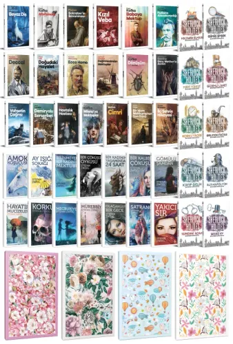 43 Dünya Klasiği ve Çiçekli Çizgili Defter Seti -2 - Halkkitabevi