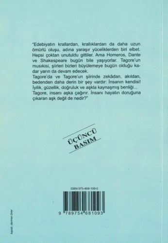 Aşka Çağrı Rabındranath Tagore Say Yayınları %55 indirimli