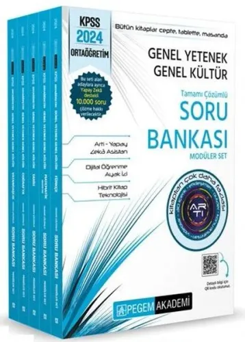 2024 KPSS Genel Yetenek Genel Kültür Ortaöğretim Tamamı Çözümlü Soru Bankası Modüler Set