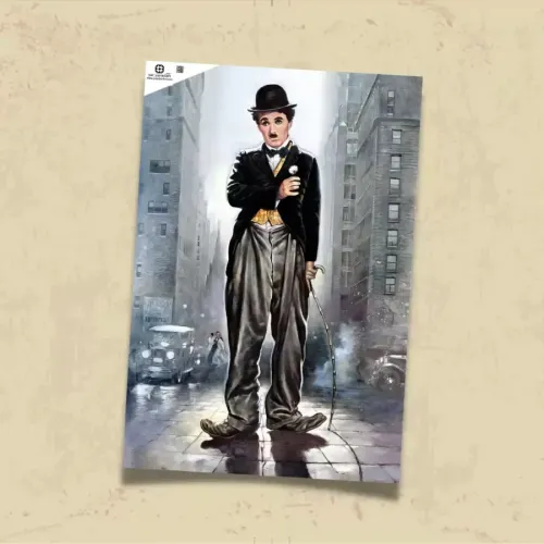 POSTER 0118- CHARLIE CHAPLIN RENKLİ İLLÜSTRASYON - KUŞE KAĞIT (33X48)