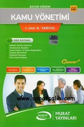Kamu Yönetimi Bahar Dönemi 3. Sınıf 6. Yarıyıl