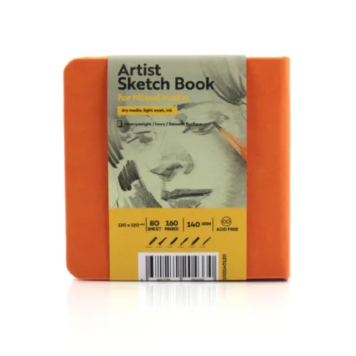 Tigertint Eskiz Defteri Sert Kapak 140gr. 12x12cm 80yp. Turuncu N:100140126