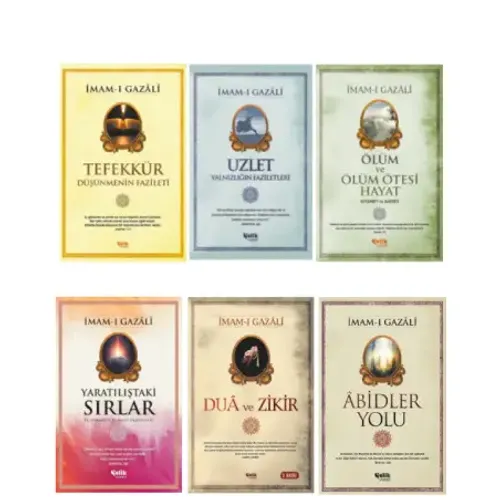 imam Gazali Seri Kıyamet Ve Ahiret-Dua Ve Zikir-Abidler Yolu-Yaratılıştaki Sırlar-Uzlet-Tefekkür Düşünmenin Fazileti 6'lı Set