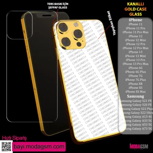 Gold Kanallı Glass + Case Samsung Galaxy A73 5G