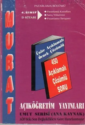 4. Sınıf Pazarlama Bölümü D Kitabı