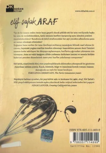 Araf Elif Şafak Doğan Kitap %50 indirimli