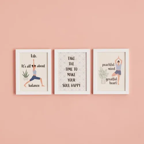 Yoga Greatful Çerçeve Beyaz