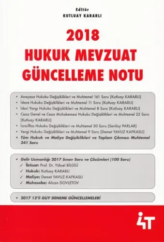 2018 Hukuk Mevzuat Güncelleme Notu