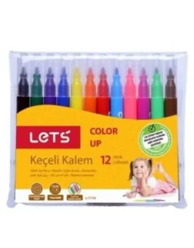 Lets Keçeli Kalem 12 Renk Yarım Boy L-7110