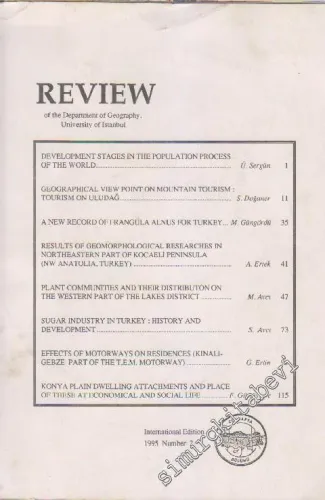 Review Of The Department Of Geography, University Of Istanbul -