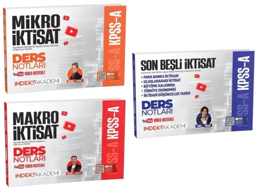 İndeks Akademi 2026 KPSS A Grubu Makro Mikro Son Beşli İktisat Video Ders Notları 3'lü Set