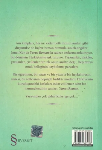 Yarısı Roman İsmet Kür Everest Yayınları %60 indirimli