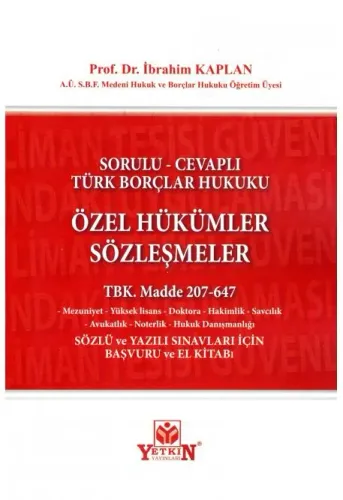 Özel Hükümler Sözleşmeler