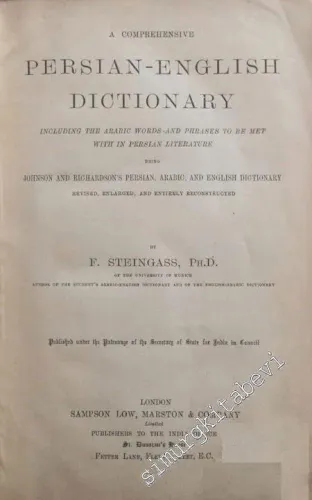 A Comprehensive Persian - English Dictionary  -        1957