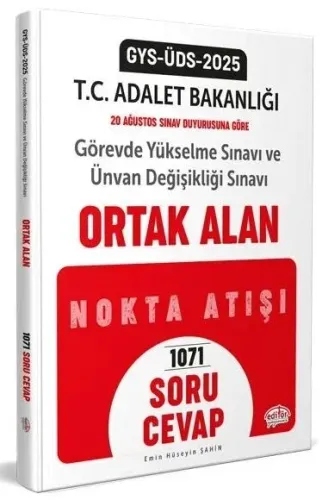Editör Yayınları 2025 Adalet Bakanlığı GYS-UDS Ortak Alan Nokta Atışı 