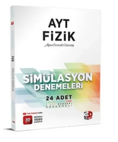 3D Yayınları 2023 AYT 3D Simülasyon Fizik Denemeleri