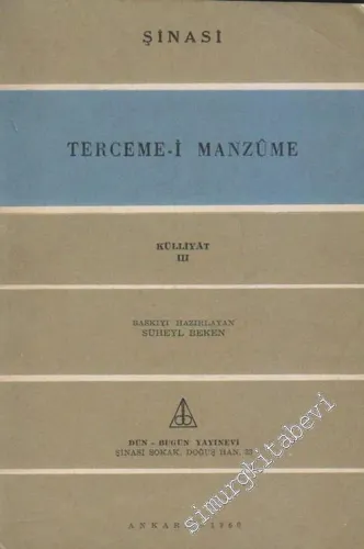 Terceme - i Manzume: Külliyat 3 -        1960