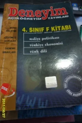 4. Sınıf Kamu Yönetimi Bölümü F Kitabı