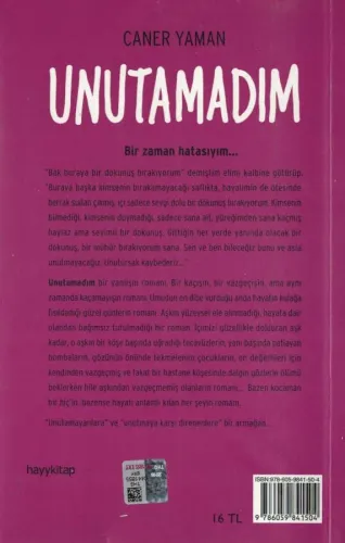 Unutamadım Caner Yaman Hayykitap %55 indirimli