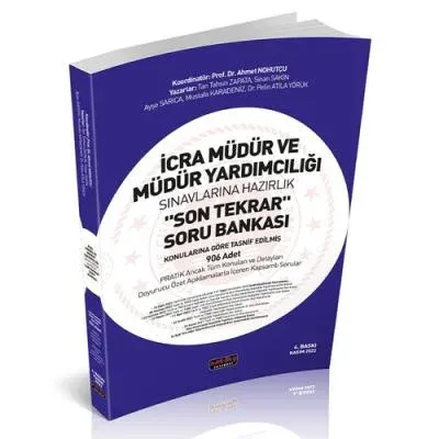 İcra Müdür ve Müdür Yardımcılığı Sınavlarına Hazırlık Son Tekrar Soru Bankası