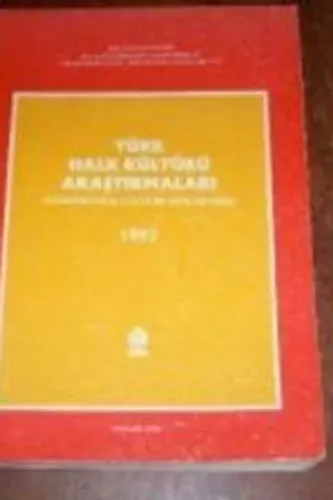 Türk Halk Kültürü Araştırmaları 1993