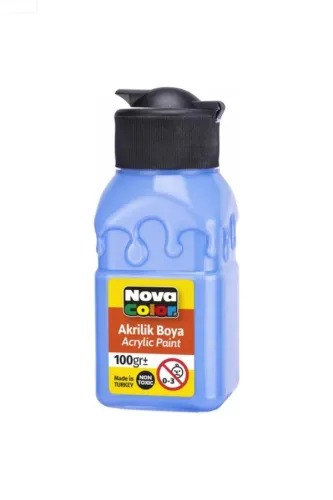 NOVA COLOR AKRİLİK BOYA ŞİŞE AÇIK MAVİ 100 CC