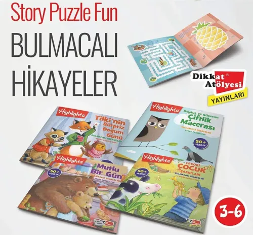 Highlights Sticker Hikayeli Bulmaca 4'lü Set
