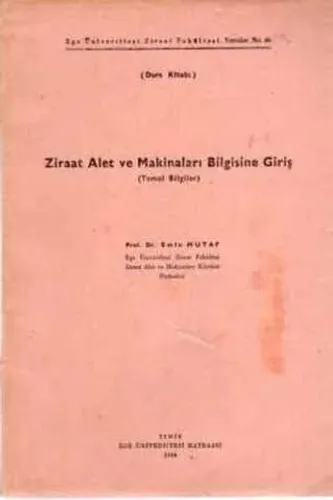Ziraat Alet ve Makinaları Bilgisine Giriş