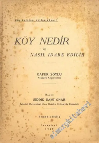Köy Nedir Kuralları Nasıl İdare Edilir -        1944