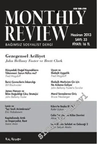 Monthly Review Bağımsız Sosyalist Dergi - Sayı: 33      Haziran